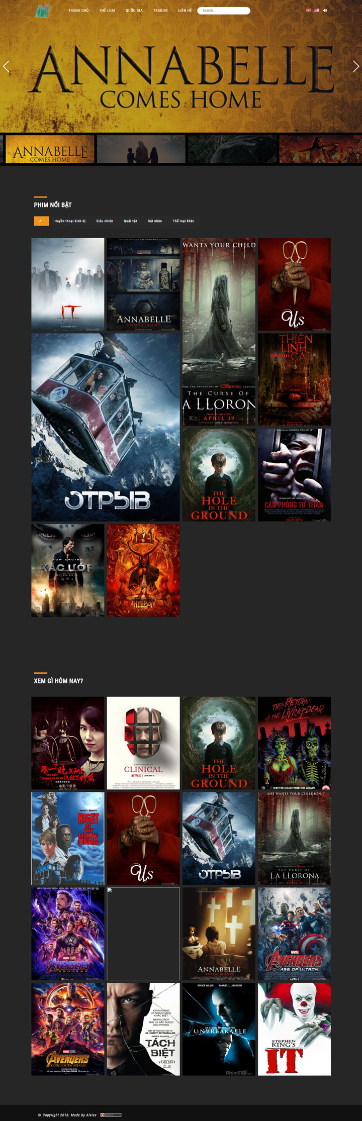 Thiết kế & Lập trình website Movie Thriller